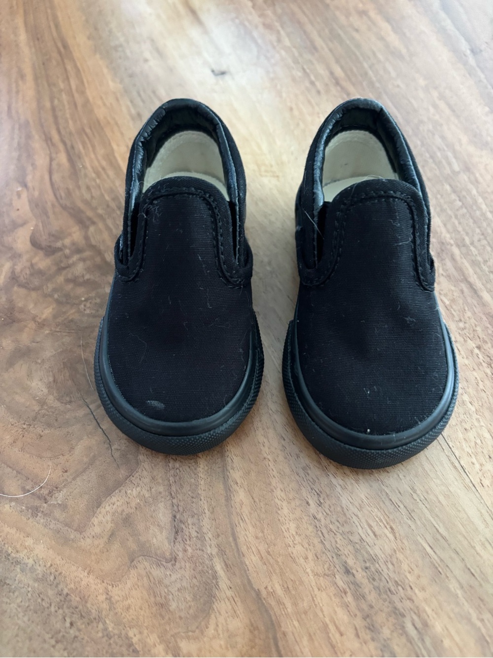 Vans Kids Black Slip-On Canvas Shoes